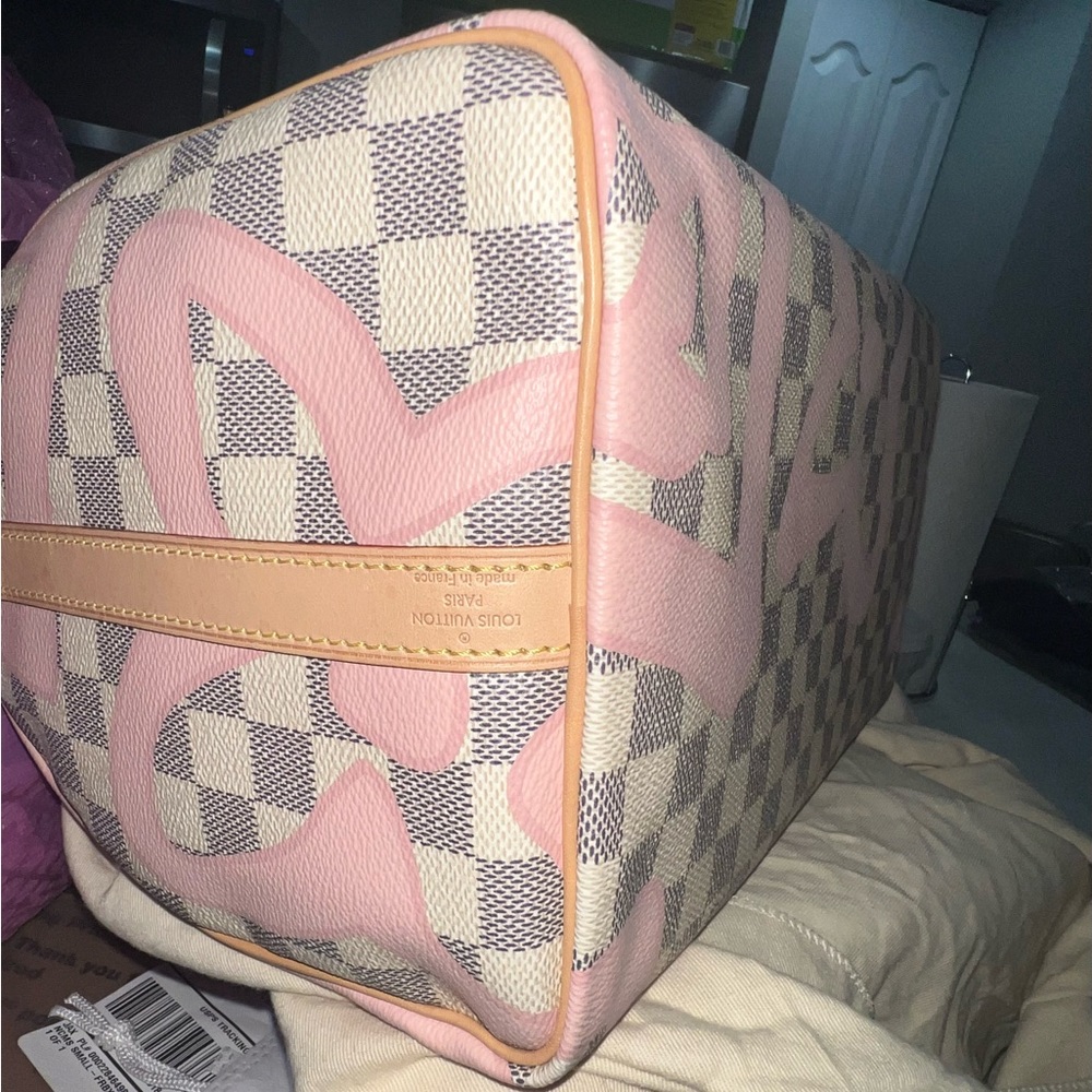 AUTHENTIC Louis Vuitton Damier Azur Tahitienne Speedy Bandoulière 30 w/ Strap - Picture 8 of 11